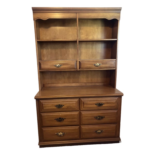 1970s Early American Maple Dresser and Nightstand For Sale