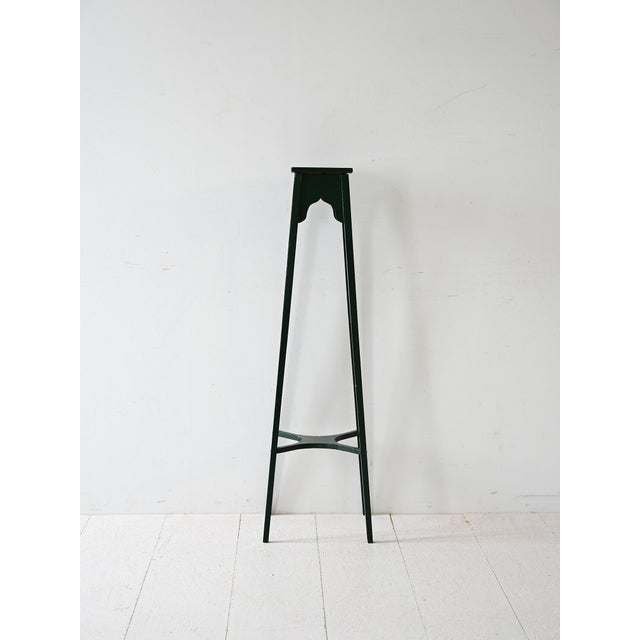 Vintage Swedish Pedestal in Green Painted Wood, 1960s For Sale - Image 3 of 6