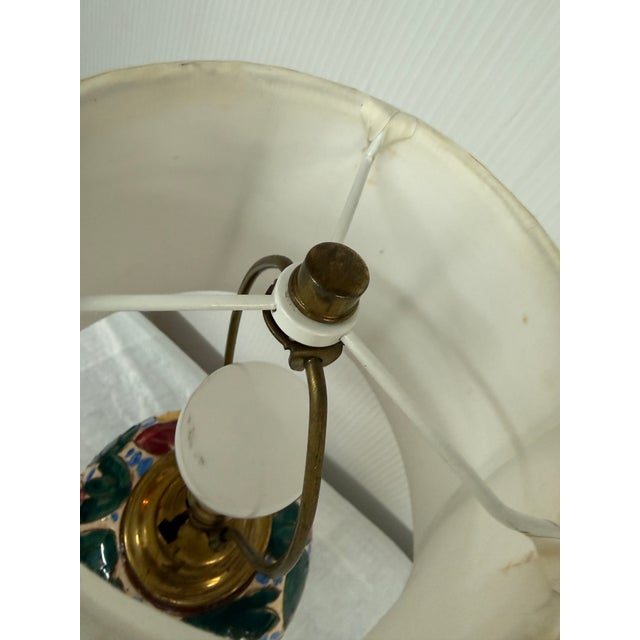 Majolica Sgrafitto Table Lamp, Italian For Sale - Image 12 of 12
