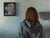 Irresolute by Shelli Langdale | Oil on gallery panel Woman viewing a portrait on the wall. For Sale