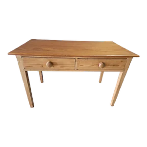 Antique Pine Table With Two Drawers From England