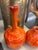 Orange Pair of Vintage Orange Ceramic Vases For Sale - Image 8 of 9