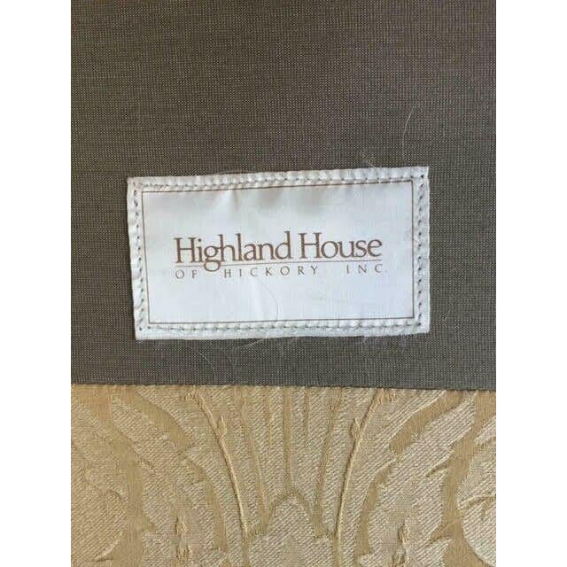Vintage 70" Hickory Highland House Yellow Upholstered Chippendale Sofa For Sale - Image 11 of 12