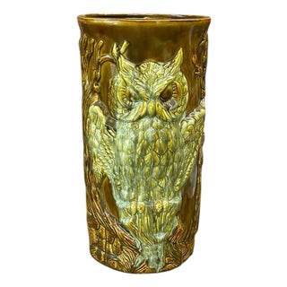 Vintage Mid Century Owl Umbrella Stand For Sale