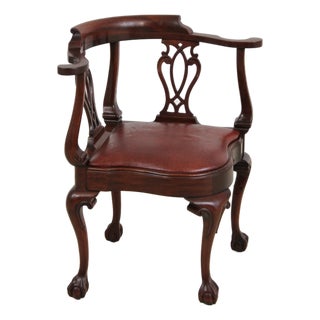 Southwood Ball & Claw Mahogany Corner Chair For Sale