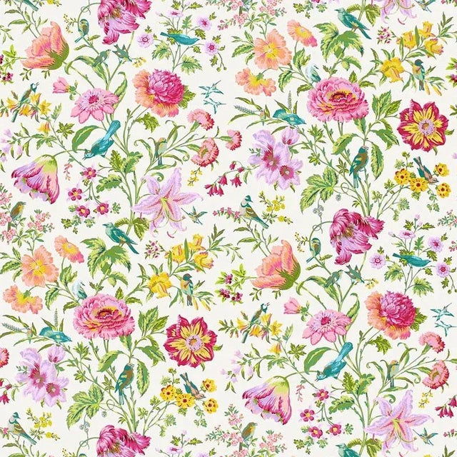 Sample- Schumacher Avondale Floral Fabric in Meadow For Sale