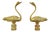 Pair of Polished Brass Swan Lamp Finials Birds For Sale