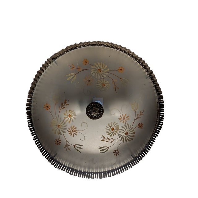 Wood Finnish Model 20317 Pendant Lamp with Wooden Slat Shade and Hand-Painted Kauklahti Glass.idman by Gunnel Nyman for Idman, 1940s For Sale - Image 7 of 16