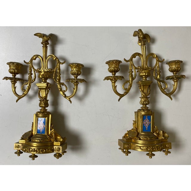 Metal Antique French Gilt Candlesticks - a Pair For Sale - Image 7 of 7