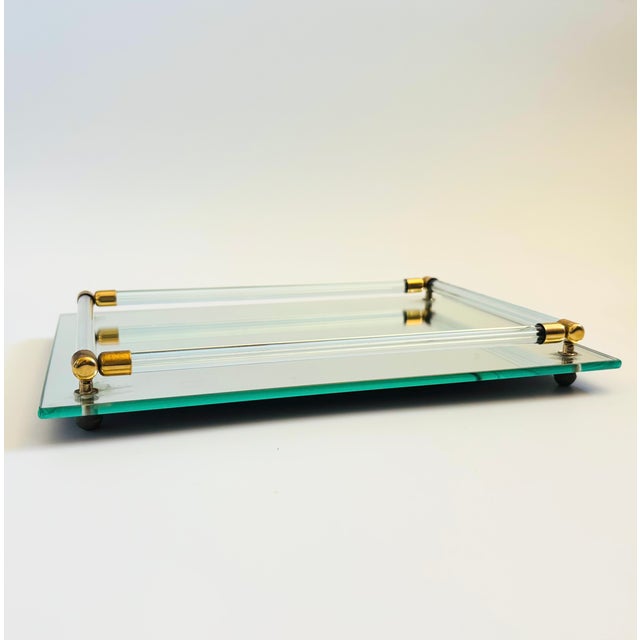Art Deco Vintage Glass Mirror Tray For Sale - Image 3 of 11