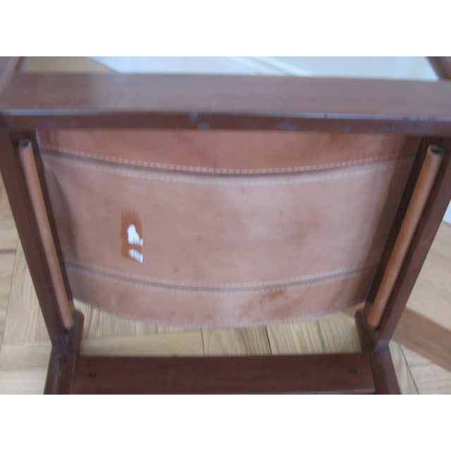 Brown Michel Arnoult Mid-Century Rosewood and Leather Sling Chair For Sale - Image 8 of 12