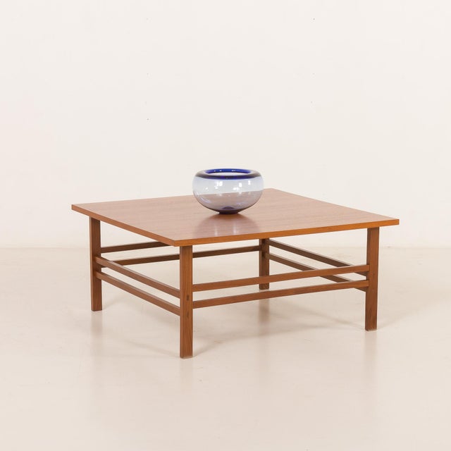 Mid-Century Modern Scandinavian Square Teak Coffee Table, Denmark, 1970s For Sale - Image 9 of 9