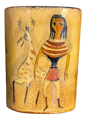 1950s Mid-Century Poila Pillin Vase Featuring Figural and Animal Motifs