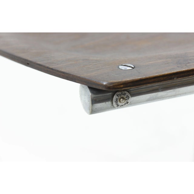 Wood Vintage Bauhaus Chromed Stool by Mart Stam for Mücke Melder For Sale - Image 7 of 8