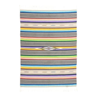 Vintage Mexican Saltillo Serape Kilim Rug - 05'08 X 07'09 For Sale