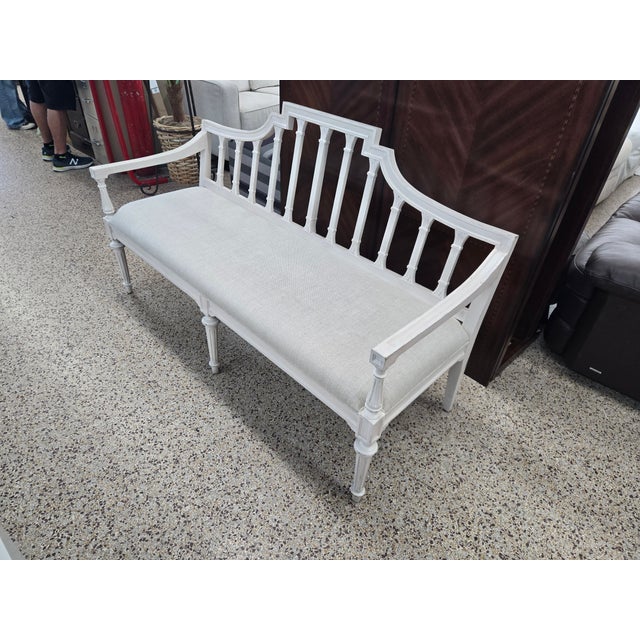 Late 20th Century Painted Gustavian Style Settee For Sale - Image 4 of 12
