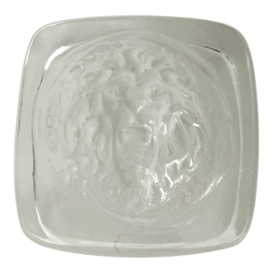 Art Glass Lion's Head Paperweight