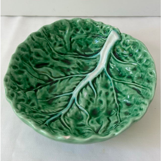 Vintage Bordallo Pinheiro cabbage leaf dish/small bowl great for nuts or candy. The perfect garden table piece made famous...