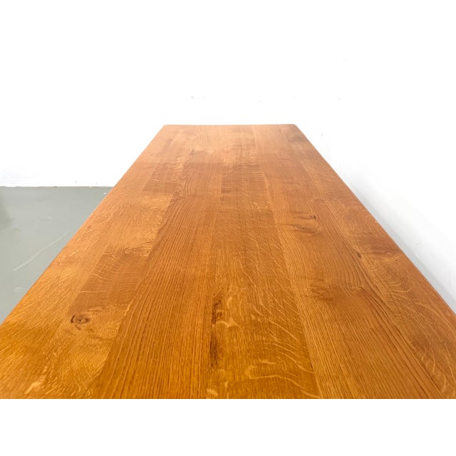 Large Brutalist Dining Table in Oak, 1970s For Sale - Image 6 of 18