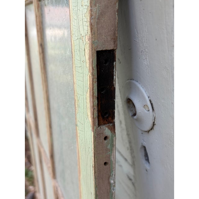 Green Paint Slag Glass Window For Sale - Image 9 of 12