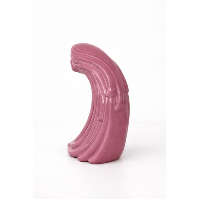 Make a statement with this striking vintage ceramic sculpture featuring a stylized feminine figure emerging from a...
