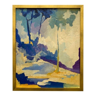 Glenn Radtke Vintage Fauvist " California Landscape " Framed Original Mid Century Modernist Impasto Oil Painting For Sale