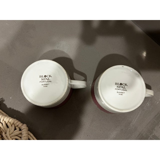 Contemporary 1990s Block Spal Sunset Ceramic Tea Cups- Set of 2 For Sale - Image 3 of 4