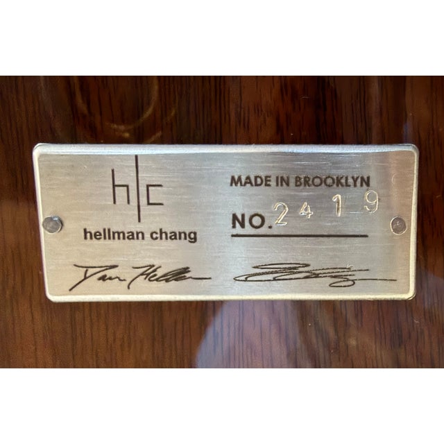 Wood Hellman Chang Monumental High Gloss Art Deco Walnut Z Dining Table For Sale - Image 7 of 13