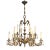 Antique Spanish Brass 6-Arm Heavy Chandelier With Crystal For Sale