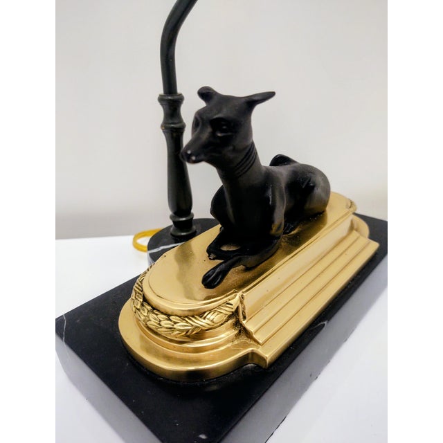 1980s Chelsea HouseThe Chelsea House Greyhound Desk Lamp-Left Facing Marble Base For Sale In New York - Image 6 of 9