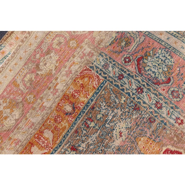 Antique Turkish Sivas Prayer Rug With Floral Design in Ivory, Taupe, and Pink For Sale - Image 11 of 11