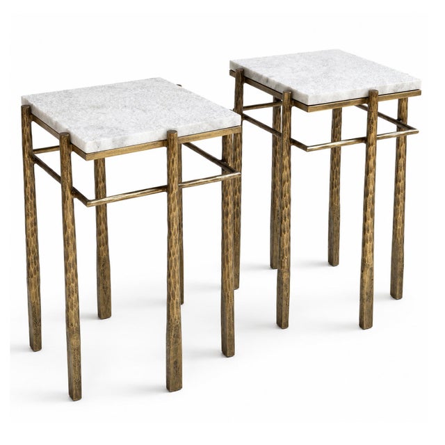 Luna Stone & Bronze Side Table For Sale - Image 13 of 14