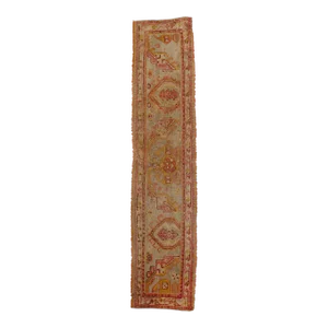 Antique Turkish Sampler Wagireh Oushak Hallway Rug - 02'00 X 08'10