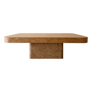 Mid-Century Modern Burlwood Pedestal Cocktail Table, 1970s For Sale