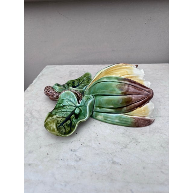 French 19th Century French Majolica Water Lily Wall Pocket For Sale - Image 3 of 6