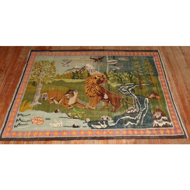 Late 20th Century Zabihi Collection Animal Motif Turkish Dowry Kilim - 6'5" x 7'9" For Sale - Image 10 of 11