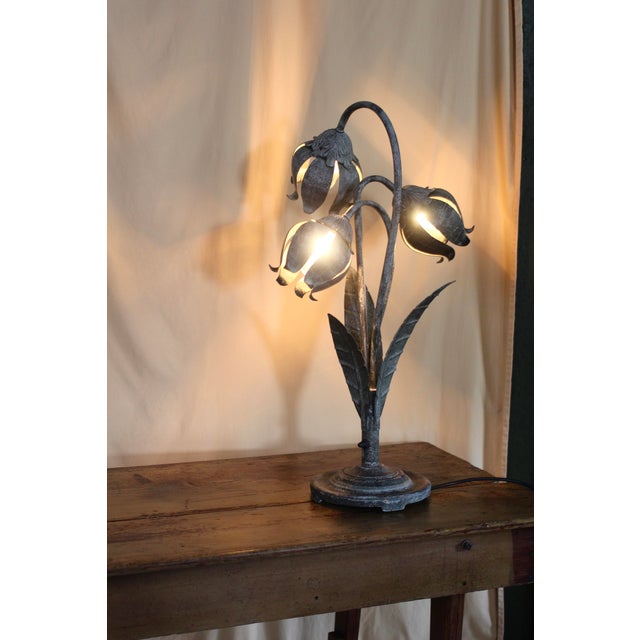 1950s Hollywood Regency Tulip Large Lamp For Sale - Image 15 of 15