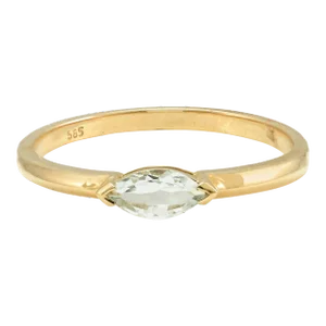 Tiny East and West Aquamarine Ring Size 7