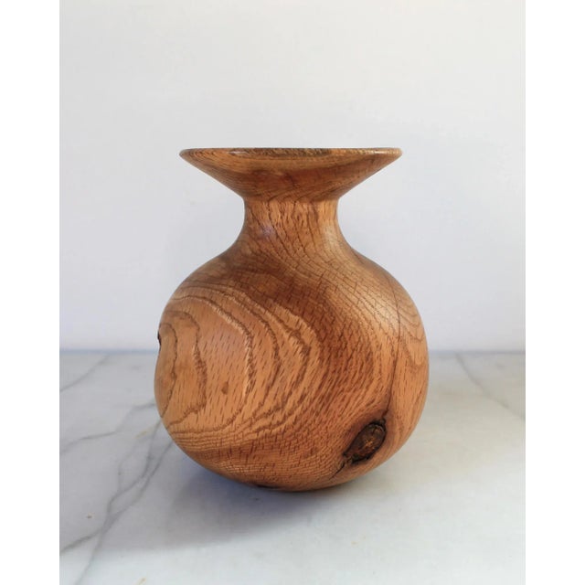 Mid 20th Century Vintage Hand Turned Wood Vase For Sale - Image 5 of 8