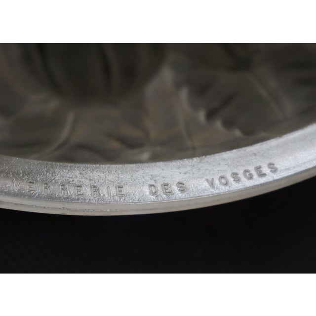 Noverdy Vosges French Art Deco Pendant Chandelier 1920s - Frosted Glass & Bronze For Sale - Image 6 of 7