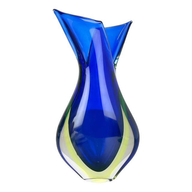Sommerso Glass Vase by Flavio Poli for Seguso, 1970 For Sale