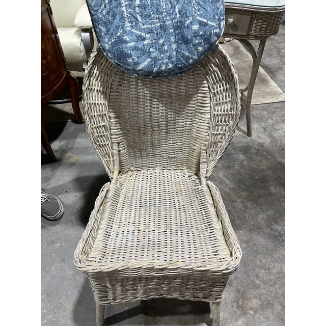 Antique Oriole Wicker Writing Desk or Vanity and Chair. Withrow For Sale - Image 16 of 18