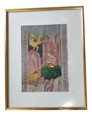 Late 19th Century Antique Thai Miniature Painting