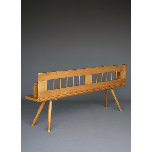 Antique Scandinavian Pine Bench with Turnable Backrest, 1890s For Sale - Image 3 of 14