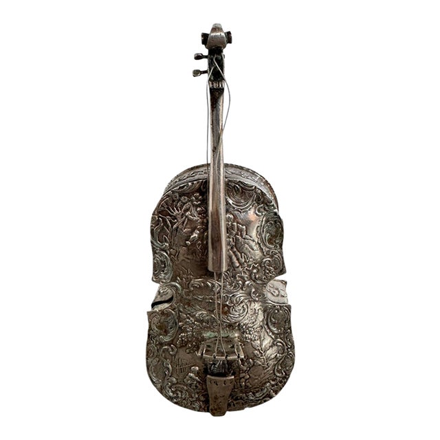 The 1880s Hanau Cello: A Virtuoso Repoussé Musical Miniature For Sale