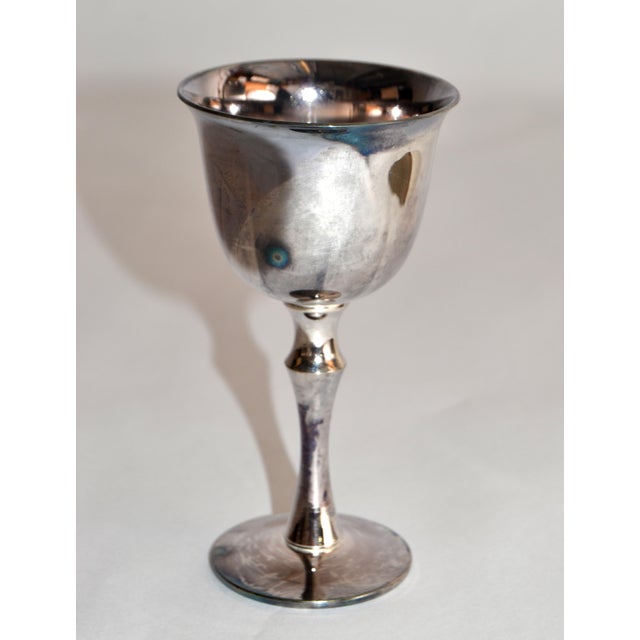 1970s Set 6 Vintage Valero Spain Silverplate Sherry Goblets European Traditional 1970s For Sale - Image 5 of 12