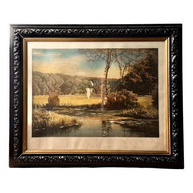 Paul Vorgang, Large German Landscape Heliogravure, 1960s, Paint For Sale