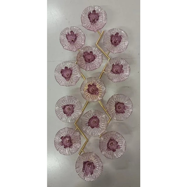 Mid-Century Art Glass and Brass Wall Light For Sale - Image 9 of 9