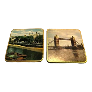 1950s Vintage Win-El-Ware Coasters/Trivets of London Landmarks- Set of 2