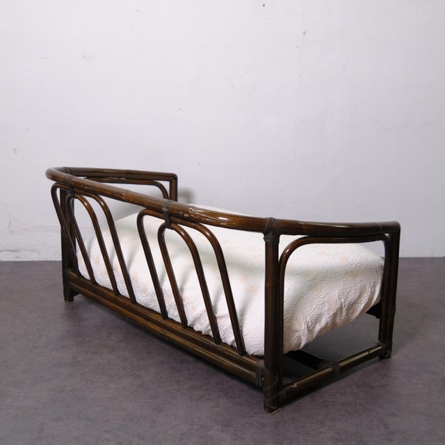 Vintage Two-Seater Bamboo Sofa with Cushions, 1950s For Sale - Image 11 of 18